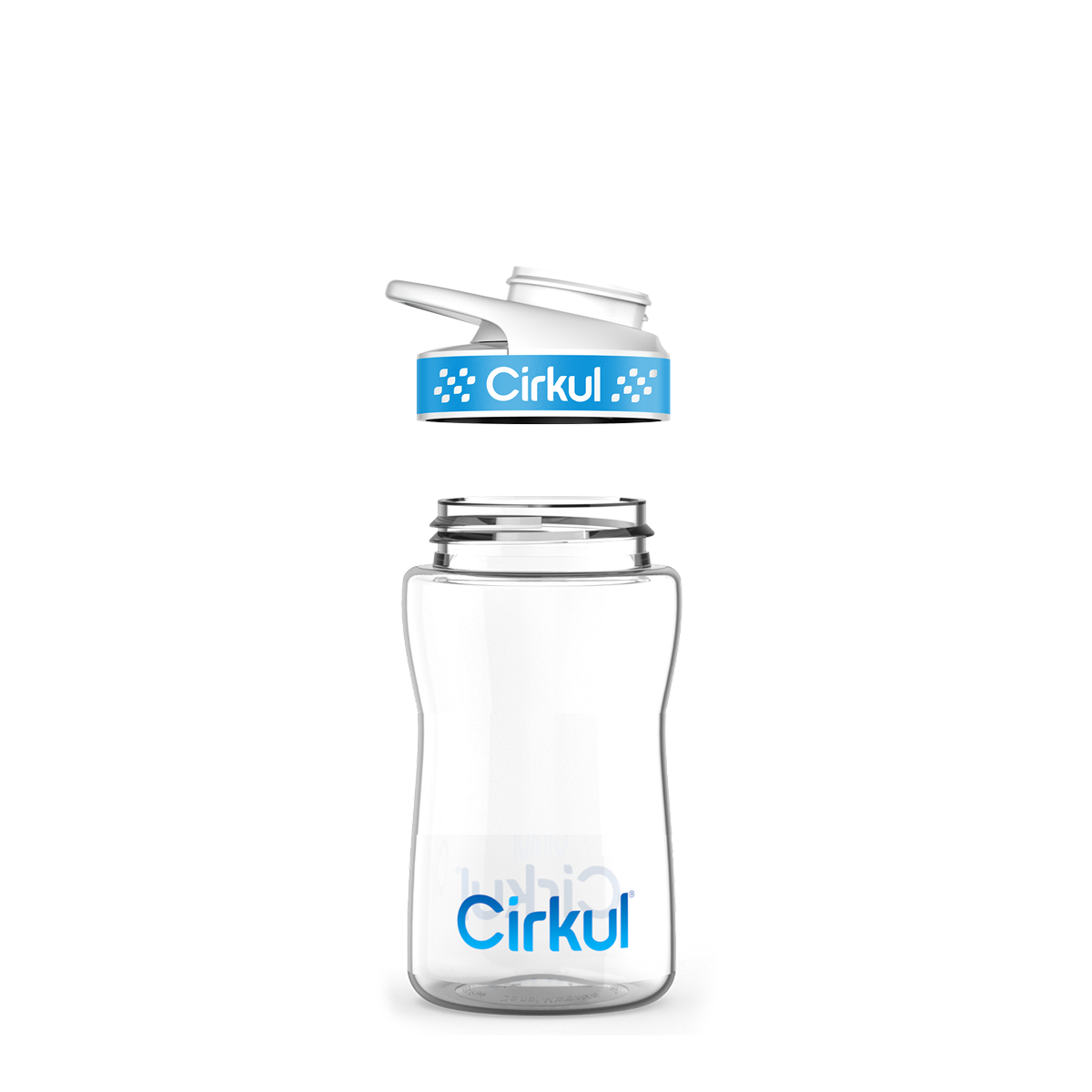 12Oz. Plastic Bottle With Blue Comfort Grip Lid
